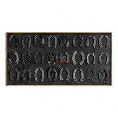 Midnight Horseshoe Rhythm – Western Textured Wall Art hand-painted wall art
