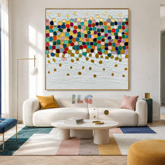 Prismatic Pebble Field – Abstract Textured Wall Art