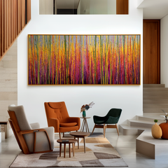 Radiant Horizon – Large Textured Abstract Panoramic Oil Painting