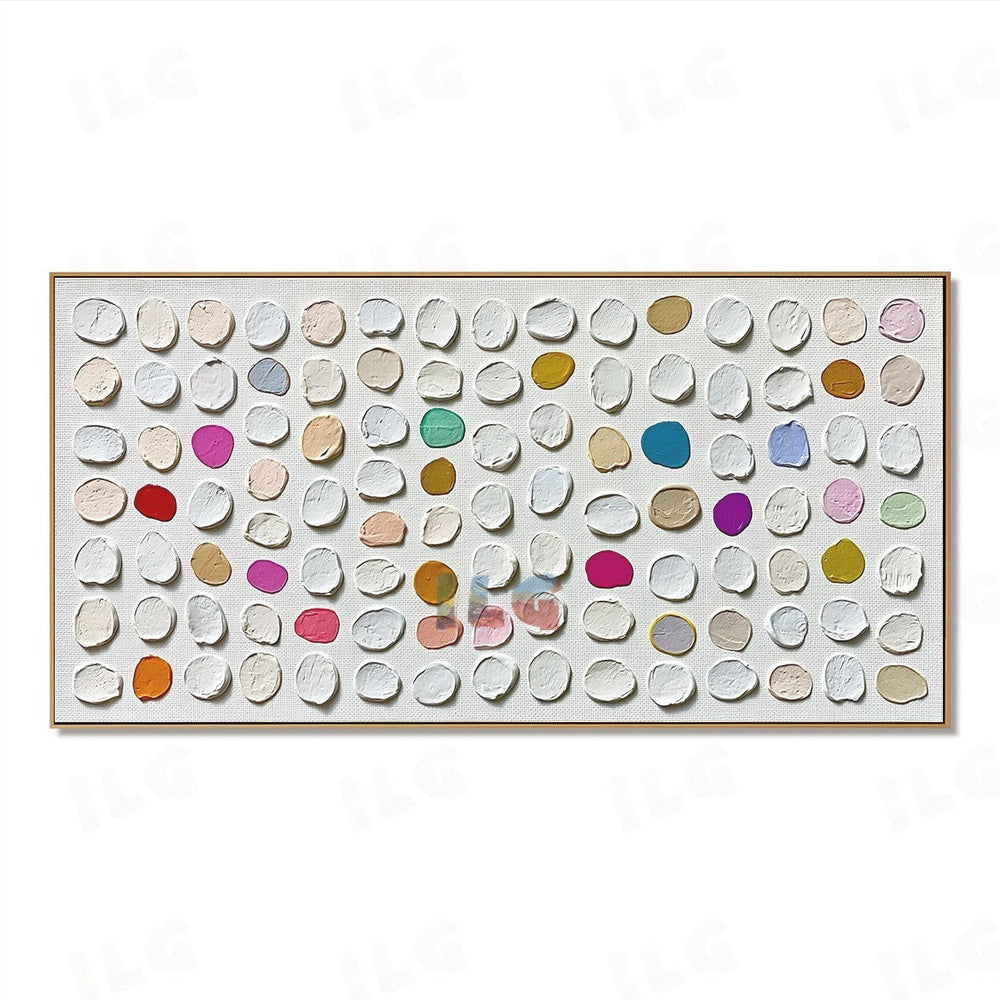 Spectrum Pebble Row – Abstract Textured Wall Art hand-painted wall art