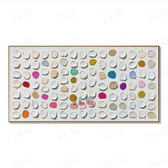 Spectrum Pebble Row – Abstract Textured Wall Art hand-painted wall art