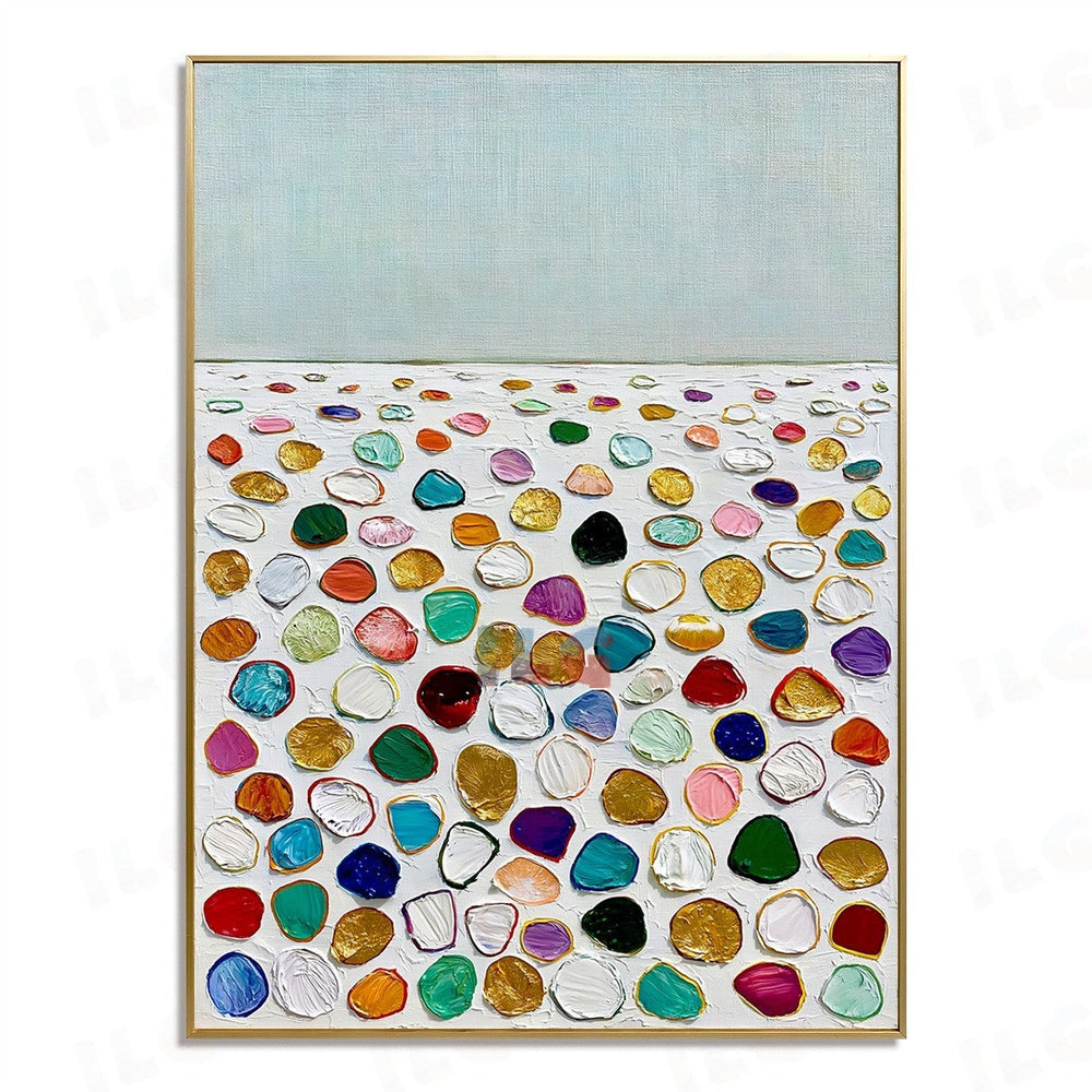 Tidal Gem Meadow – Textured Coastal Wall Art hand-painted wall art