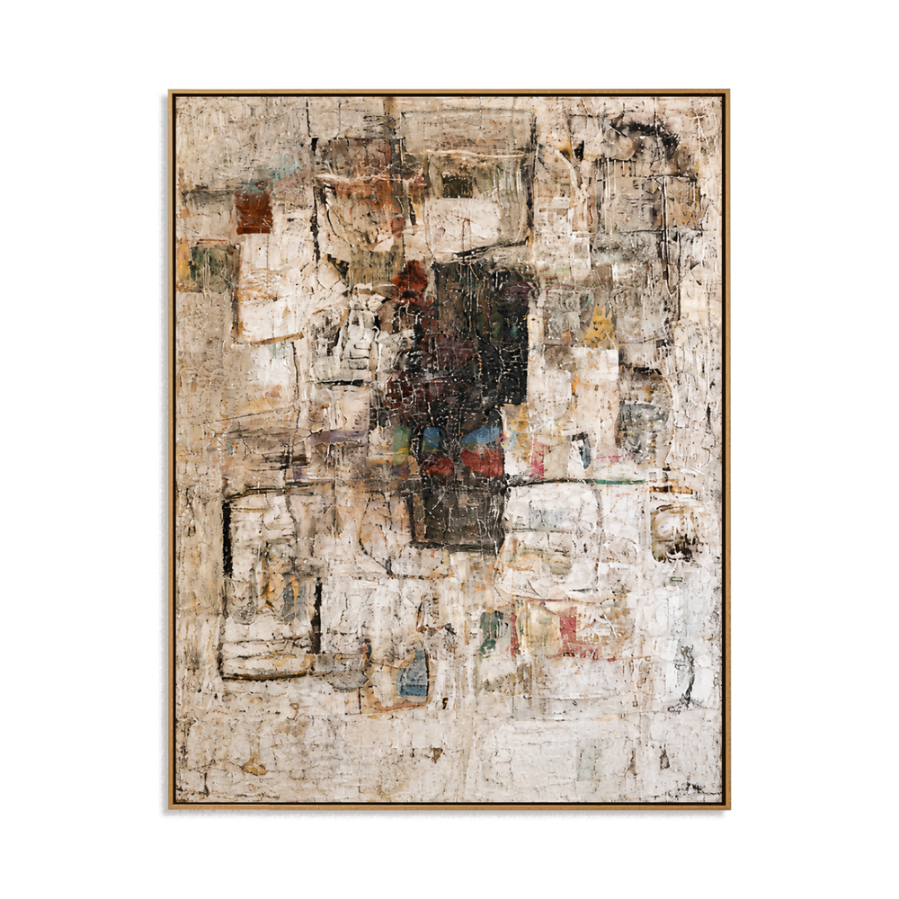 Urban Memory Layers – Abstract Textured Wall Art hand-painted wall art
