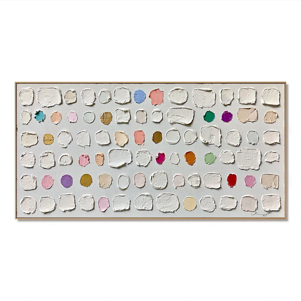 Whispered Color Tiles – Abstract Textured Wall Art hand-painted wall art