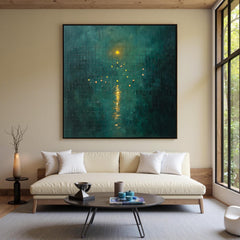 Luminous Depth – Abstract Textured Oil Painting