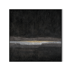 Midnight Veil – Textured Black and Gold Abstract Painting on Canvas