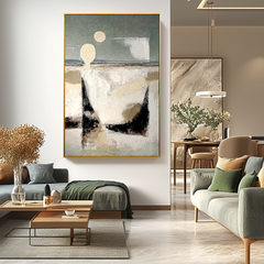 Pale Horizons – Textured Coastal Abstract Art