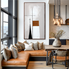 Quiet Geometry – Minimalist Textured Abstract Painting