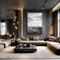 Tidal Overcast – Textured Coastal Abstract Painting