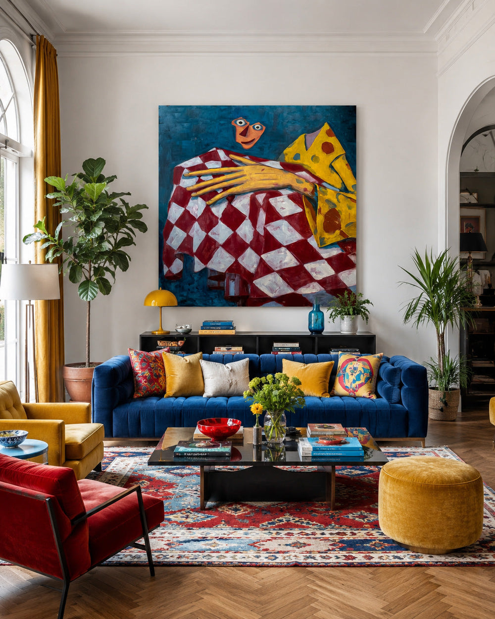 Colorful Surrealism Wall Art With Figurative Elements And Strong Visual Impact For Bold Home Statements
