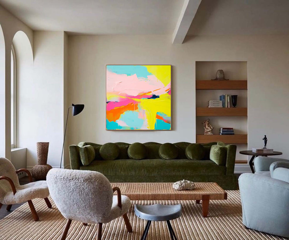 Modern Wall Art Vibrant Colorful Abstract Oil Painting On Canvas Large Original Color Acrylic Painting Home Decor
