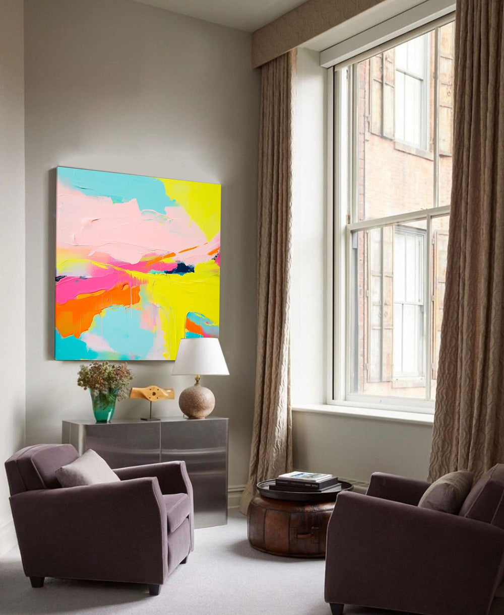 Modern Wall Art Vibrant Colorful Abstract Oil Painting On Canvas Large Original Color Acrylic Painting Home Decor