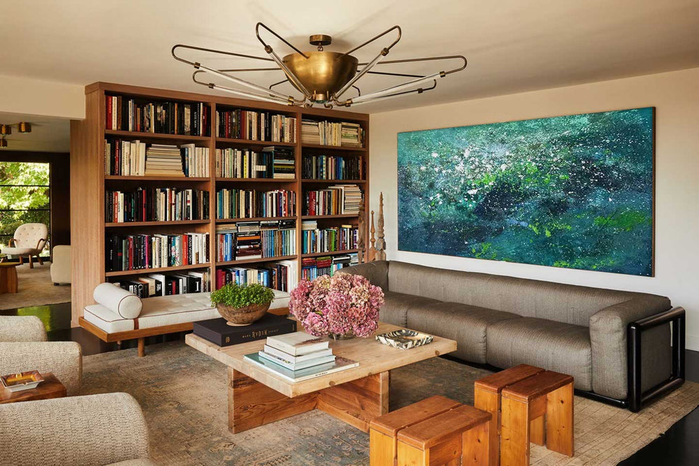 Original Texture Oil Painting On Canvas Large Green Acrylic Painting Modern Abstract Living Room Wall Art