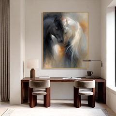 Eternal Embrace – Abstract Horse Canvas Art