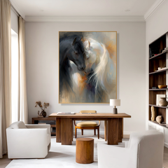 Eternal Embrace – Abstract Horse Canvas Art