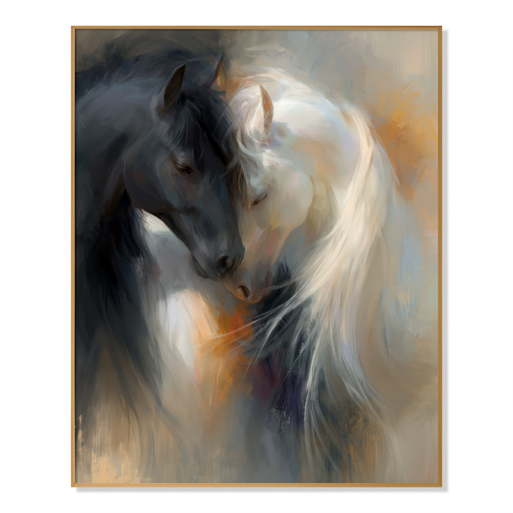 Eternal Embrace – Abstract Horse Canvas Art hand-painted wall art