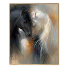 Eternal Embrace – Abstract Horse Canvas Art hand-painted wall art