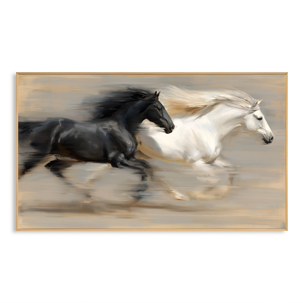 Parallel Grace – Running Horse Canvas Art hand-painted wall art