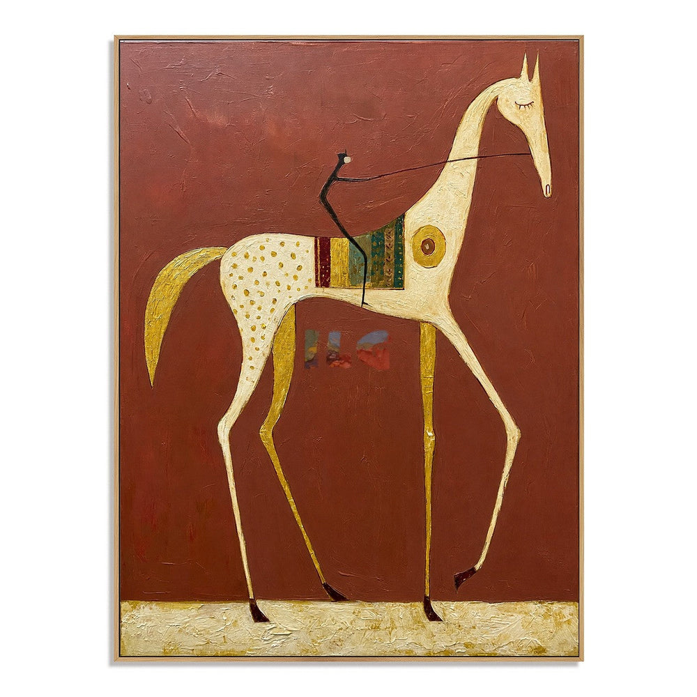 Rust Valley Rider – Western Horse Wall Art hand-painted wall art