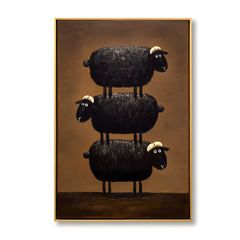 Black Sheep – Minimalist Animal Wall Art hand-painted wall art