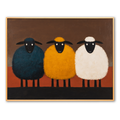 Sheep I – Minimalist Animal Wall Art hand-painted wall art