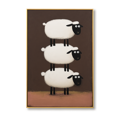 White Sheep – Minimalist Animal Wall Art hand-painted wall art