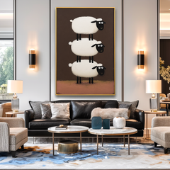 White Sheep – Minimalist Animal Wall Art