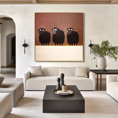 Three Watchers – Textured Animal Wall Art