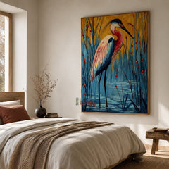 Amber Marsh Heron – Bird Wall Art