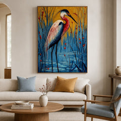 Amber Marsh Heron – Bird Wall Art