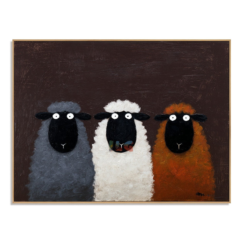 Cozy Barnyard Sheep – Farmhouse Animal Wall Art hand-painted wall art