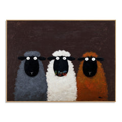 Cozy Barnyard Sheep – Farmhouse Animal Wall Art hand-painted wall art