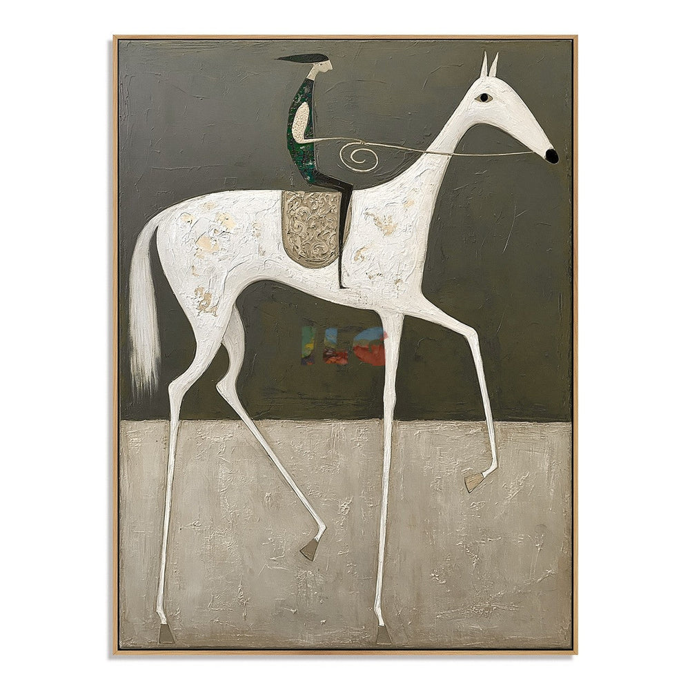 Mist Plains Horse – Western Folk Wall Art hand-painted wall art