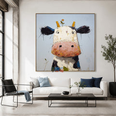 Playful Meadow Cow – Animal Wall Art
