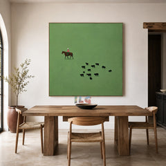 Quiet Pasture Rider – Minimal Western Wall Art