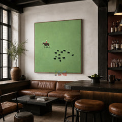 Quiet Pasture Rider – Minimal Western Wall Art
