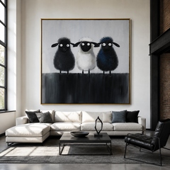 Three Little Woolies – Modern Cute Sheep Art