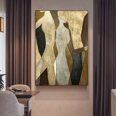 Dialogue-Abstract Oil Painting on Canvas – Modern Textured Wall Art for Living Room