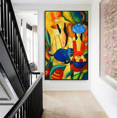 Straw Hat Ladies – Figurative Oil Painting