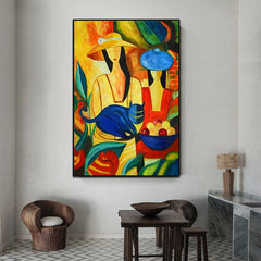Straw Hat Ladies – Figurative Oil Painting