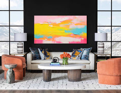 Large Bright Colorful Acrylic Painting Original Oil Painting On Canvas Modern Abstract Living Room Wall Art