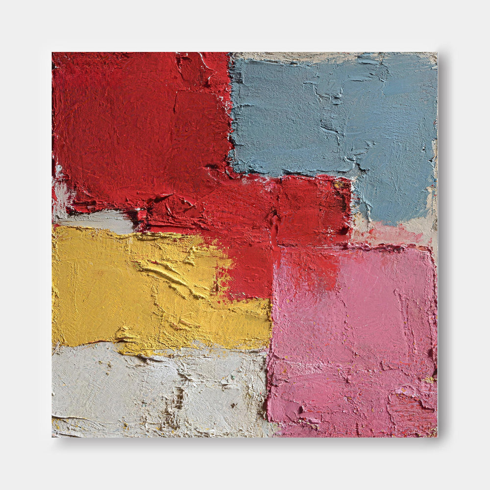 Modern Geometric Abstract Art With Rich Texture Ideal For Contemporary Lounge Wall Decor