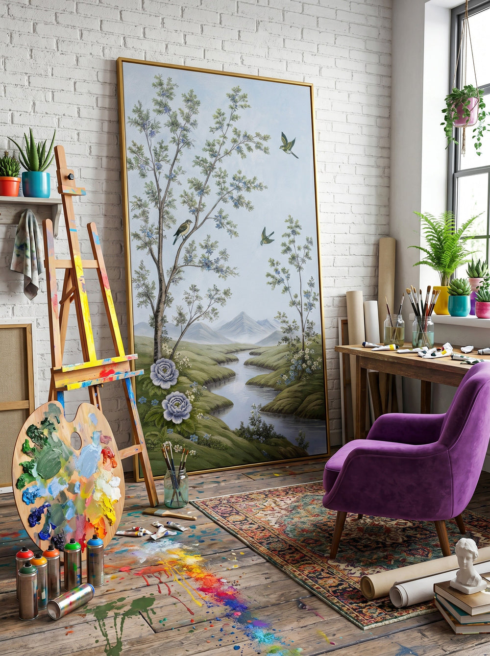 Classical style Living Room Wall Art Modern Countryside Painting Mural Featuring Landscapes Artwork