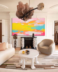 Large Bright Colorful Acrylic Painting Original Oil Painting On Canvas Modern Abstract Living Room Wall Art