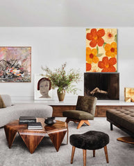 Bright Yellow Modern Floral Oil Painting On Canvas Large Textured Floral Acrylic Painting Original Flower Wall Art Home Decor