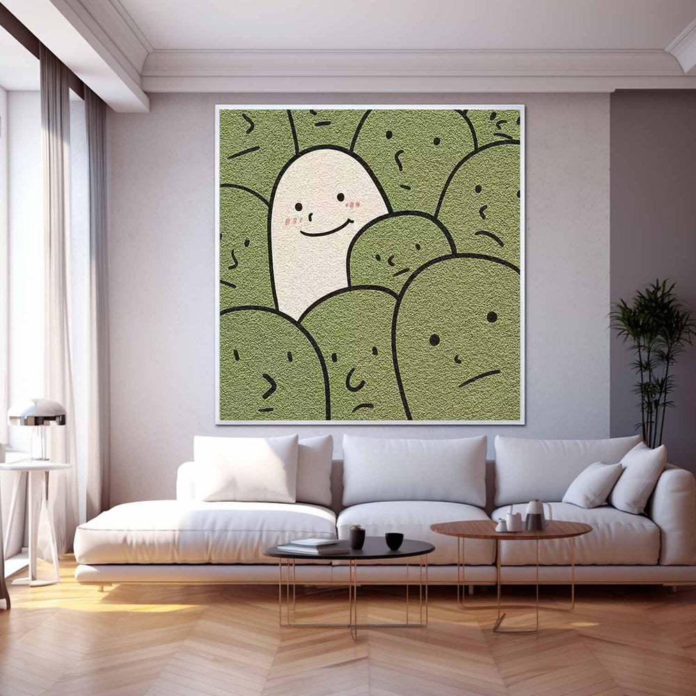 Modern Minimalist Canvas Acrylic Painting Large Interesting Simple Strokes Abstract Wall Art For Living Room
