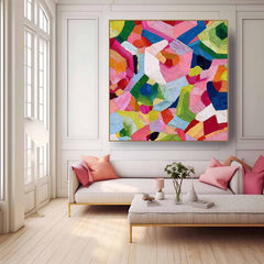 Abstract Geometry Wall Art Original Oil Painting Color Texture Acrylic painting Contemporary Art