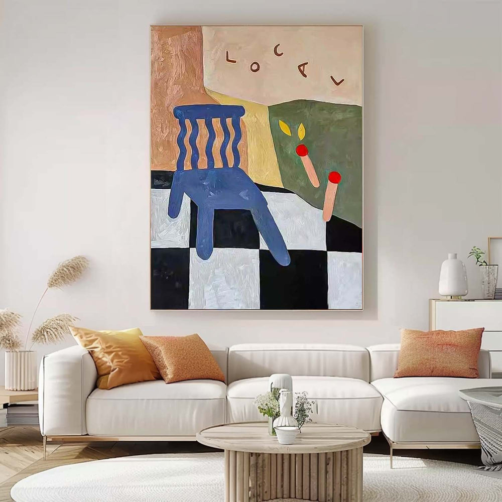 Cute Color Abstract Wall Art Large Contemporary Animation Acrylic Painting On Canvas Children's Room Decoration