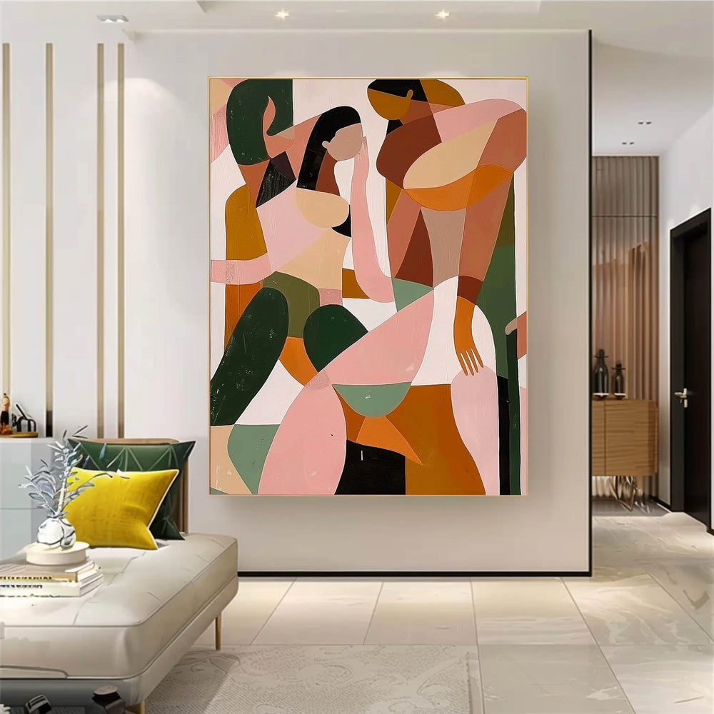 Large Abstract Colorful Paintings On Canvas Original Luxury Painting Picasso Style Art Textured Oil Acrylic Painting Wall Decor