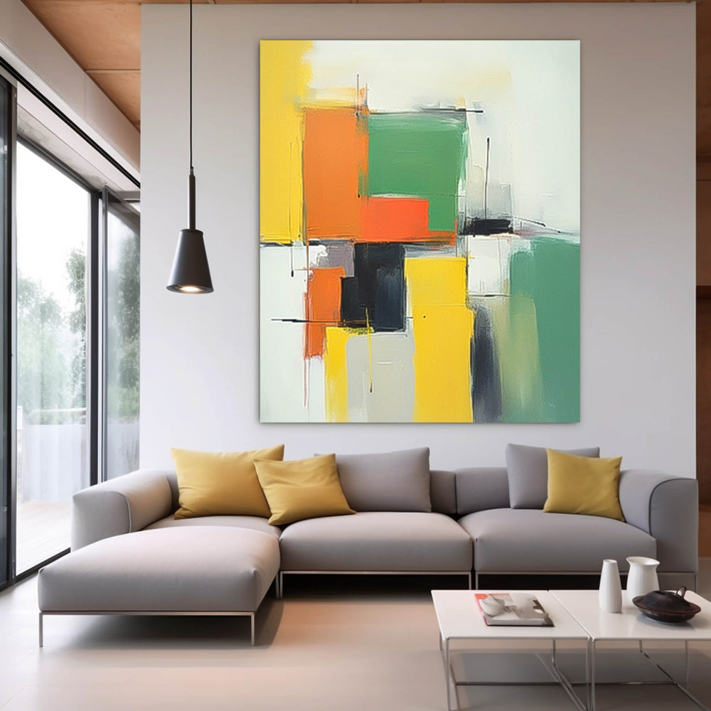 Cheap Geometry Abstract Wall Art Large Contemporary Acrylic Painting On Canvas Graet Quality artworks